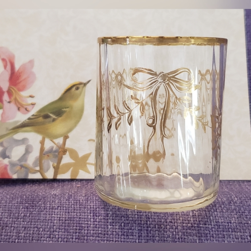 Crystal Shot Glass, Vintage, Gold Garland Designs